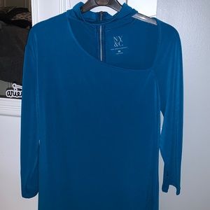 NWT New York & Company Blue 3/4 Sleeve Blouse